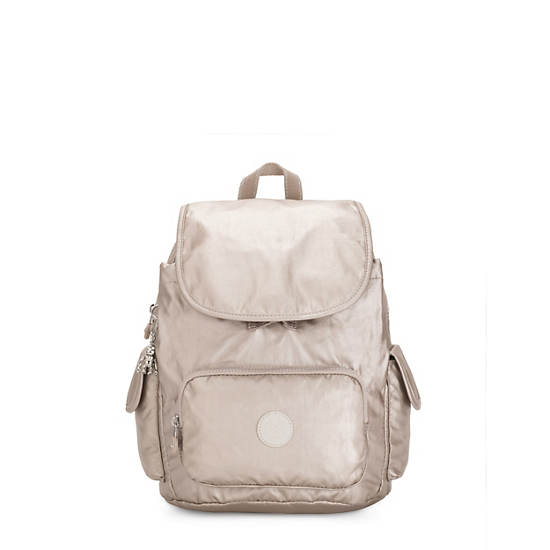 Kipling City Pack Small Metallic Backpacks Metallic Glow | CA 1515JP